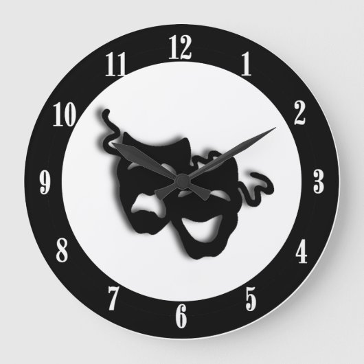 喜劇および悲劇のユニークな劇場 ラージ壁時計 (正面)