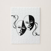 喜劇および悲劇の劇場のマスクか顔 ジグソーパズル (縦)