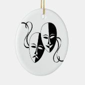 喜劇および悲劇の劇場のマスクか顔 セラミックオーナメント (右)