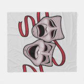 喜劇および悲劇の劇場のマスク フリースブランケット (正面(横))