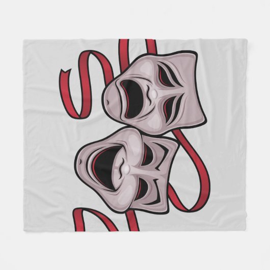 喜劇および悲劇の劇場のマスク フリースブランケット (正面(横))