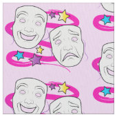 喜劇および悲劇の戯曲マスク ファブリック (クローズアップ)