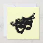 喜劇および悲劇の黒いマスクの招待状 招待状 (裏面)