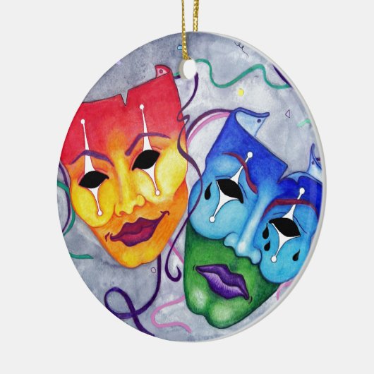 喜劇と悲劇の両面オーナメント セラミックオーナメント (左)