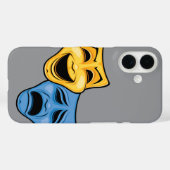喜劇と悲劇の仮面デザイン Case-Mate iPhoneケース (裏面 (横))