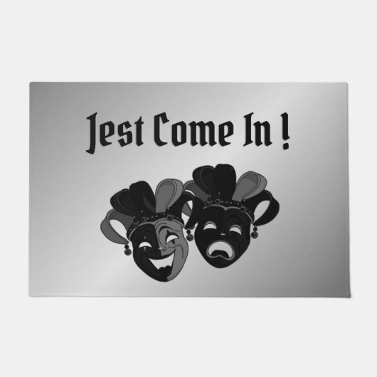 喜劇と悲劇の劇場マスク歓迎 ドアマット (正面)