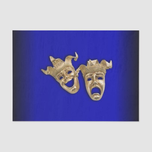 喜劇と悲劇の劇場仮面コバルト 薄葉紙 (正面)