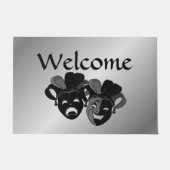 喜劇と悲劇の劇場用マスクへようこそ ドアマット (正面)