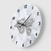 喜劇と悲劇の劇場面白大理石 ラージ壁時計 (傾斜)