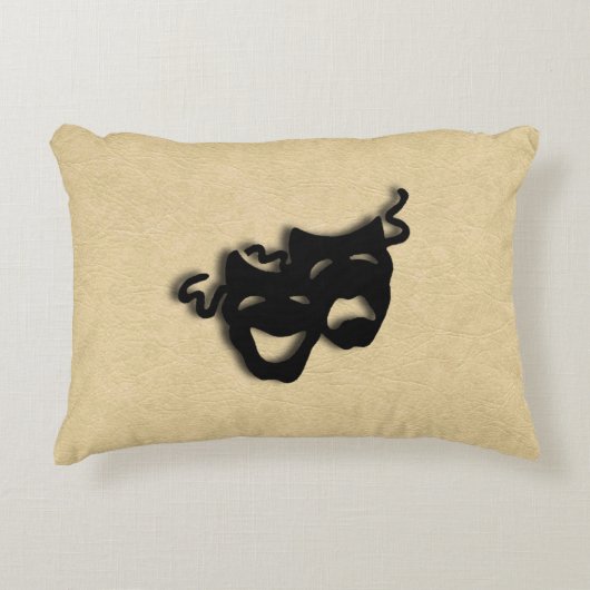 喜劇と悲劇の劇場革 アクセントクッション (正面)