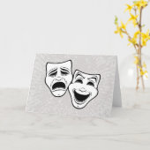喜劇と悲劇の劇場黒線をマスク カード (黄色い花)