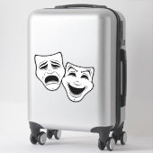 喜劇と悲劇の劇場黒線をマスク シール (スーツケース)