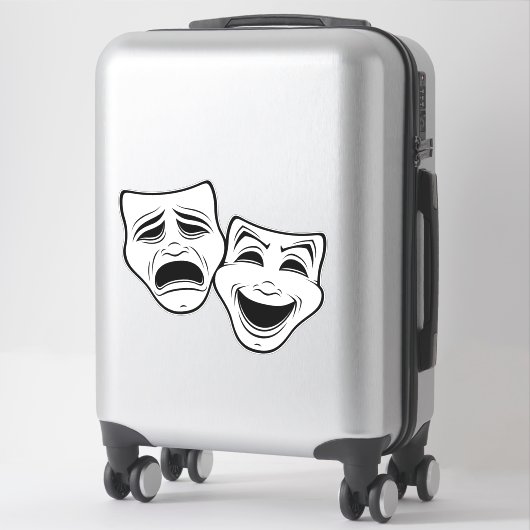 喜劇と悲劇の劇場黒線をマスク シール (スーツケース)