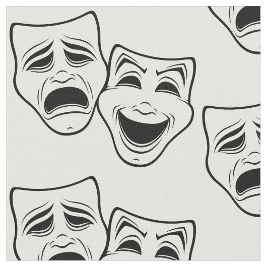 喜劇と悲劇の劇場黒線をマスク ファブリック (クローズアップ)