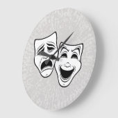 喜劇と悲劇の劇場黒線をマスク ラージ壁時計 (傾斜)