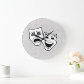 喜劇と悲劇の劇場黒線をマスク ラージ壁時計 (ホーム)