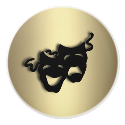 喜劇と悲劇の劇場 ゴールド セラミックノブ (正面)