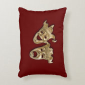 喜劇と悲劇の演劇マスクマルーン アクセントクッション (正面(垂直))