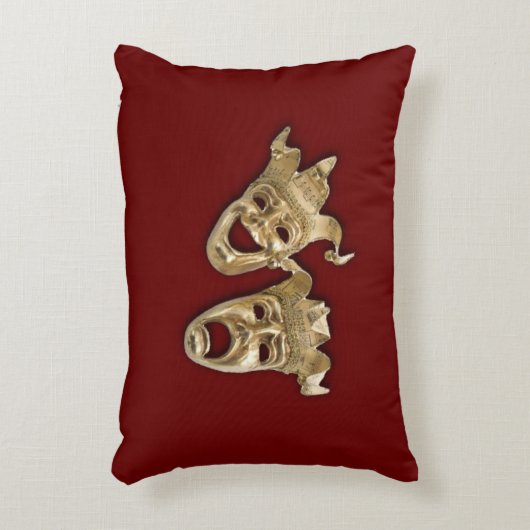 喜劇と悲劇の演劇マスクマルーン アクセントクッション (正面(垂直))