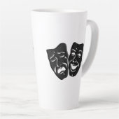 喜劇と悲劇の演劇マスク カフェラテマグ (右アングル)