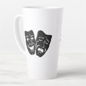 喜劇と悲劇の演劇マスク カフェラテマグ (左アングル)