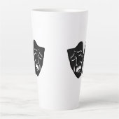 喜劇と悲劇の演劇マスク カフェラテマグ (正面)