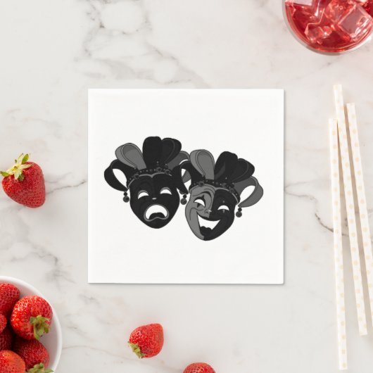 喜劇と悲劇の演劇マスク スタンダードカクテルナプキン (インサイチュ)