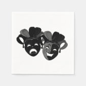 喜劇と悲劇の演劇マスク スタンダードカクテルナプキン (正面)