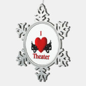 喜劇と悲劇の演劇マスク スノーフレークピューターオーナメント (右)