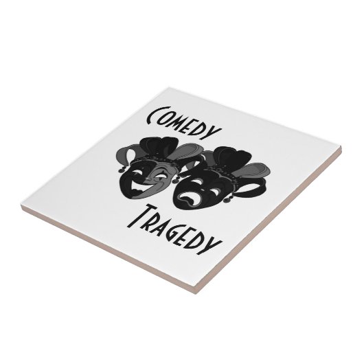 喜劇と悲劇の演劇マスク タイル (側面)