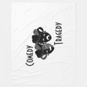 喜劇と悲劇の演劇マスク フリースブランケット (正面)