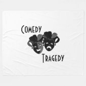 喜劇と悲劇の演劇マスク フリースブランケット (正面(横))