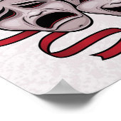 喜劇と悲劇の演劇マスク ポスター (角)