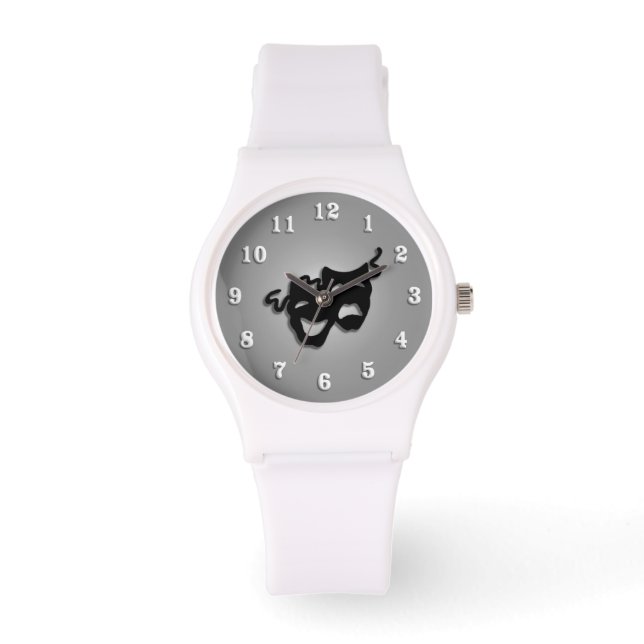 喜劇と悲劇の演劇マスク 腕時計 (正面)