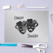 喜劇と悲劇の演劇マスク 薄葉紙 (クラフト)
