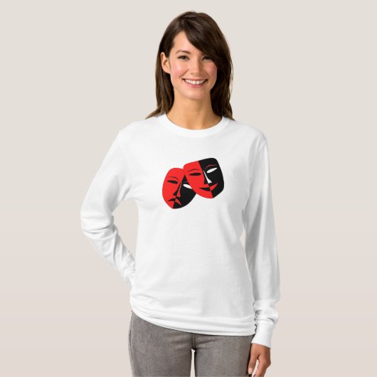 喜劇と悲劇の演劇マスク。 Tシャツ (正面フル)