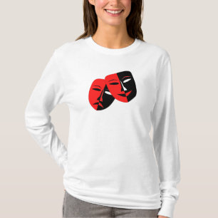 喜劇と悲劇の演劇マスク。 Tシャツ