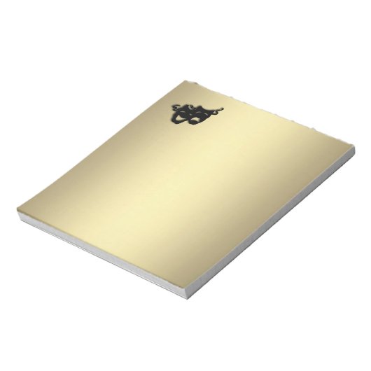 喜劇と悲劇の演劇金ゴールド ノートパッド (回転)