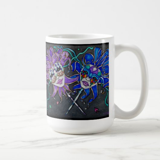 喜劇と悲劇の道化師の仮面 コーヒーマグカップ (右)