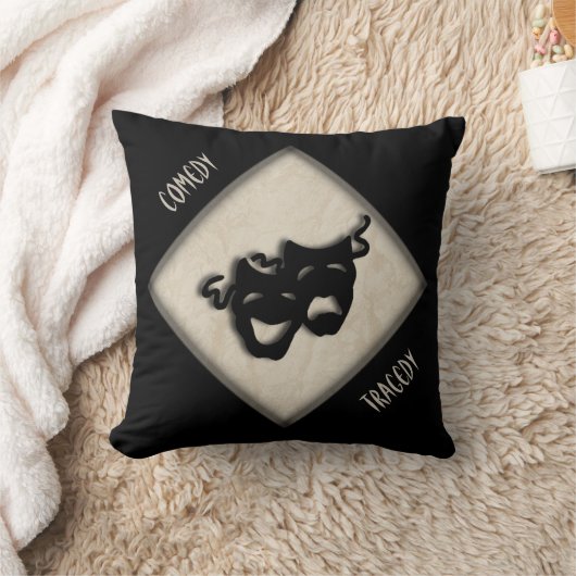 喜劇と悲劇ギリシャのマスクシアター装飾用クッション クッション (ブランケット)