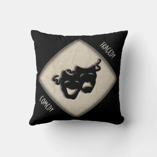 喜劇と悲劇ギリシャのマスクシアター装飾用クッション クッション (裏面)