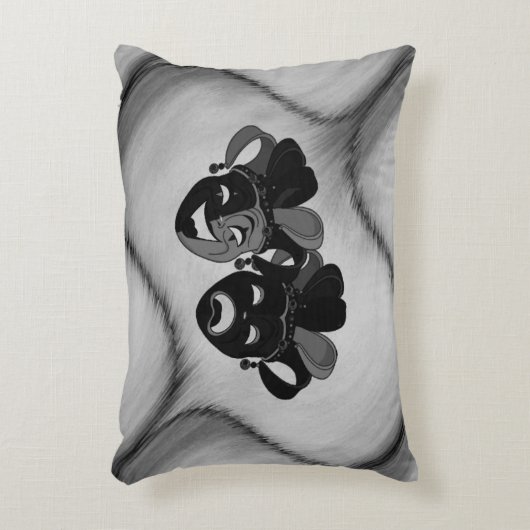 喜劇と悲劇シアタージェスターマスクシルバー アクセントクッション (正面(垂直))