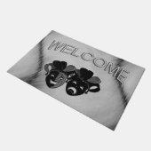 喜劇と悲劇シアタージェスターマスクシルバー ドアマット (アングル)