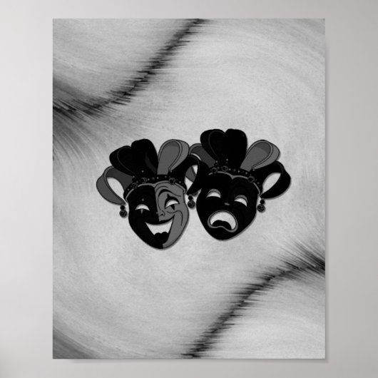 喜劇と悲劇シアタージェスターマスクシルバー ポスター (正面)