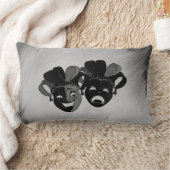 喜劇と悲劇シアタージェスターマスクシルバー ランバークッション (ブランケット)