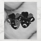 喜劇と悲劇シアタージェスターマスクシルバー ワインラベル (シングルラベル)