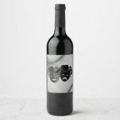 喜劇と悲劇シアタージェスターマスクシルバー ワインラベル (正面)