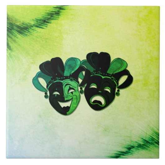 喜劇と悲劇シアターデザイングリーン タイル (正面)