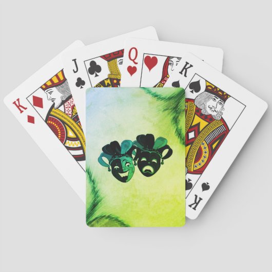 喜劇と悲劇シアターデザイングリーン トランプ (裏面)