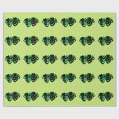 喜劇と悲劇シアターデザイングリーン ラッピングペーパー (フラット)